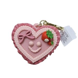 NEW Bath & Body Works Pink Heart Cake PocketBac Sanitizer Holder Strawberry Bow